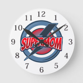 Reloj Redondo Mediano Supermamá Día de la Madre