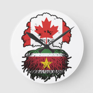 Reloj Redondo Mediano Surcos de árbol canadiense de Surinam