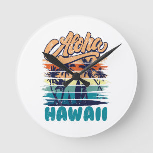 Reloj Redondo Mediano Surf - Aloha Hawái