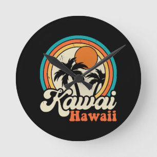Reloj Redondo Mediano Surfear Kawaii Hawaii