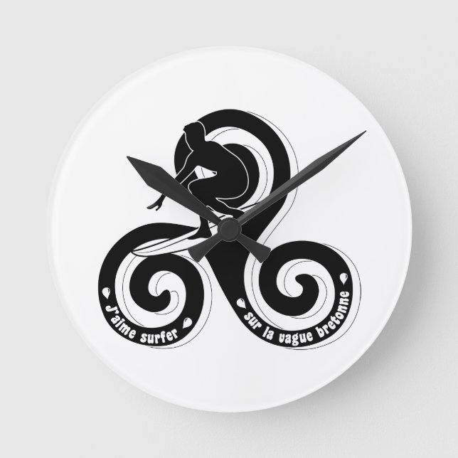 Reloj Redondo Mediano Surfer sur la vague bretonne (versión homme) (Anverso)
