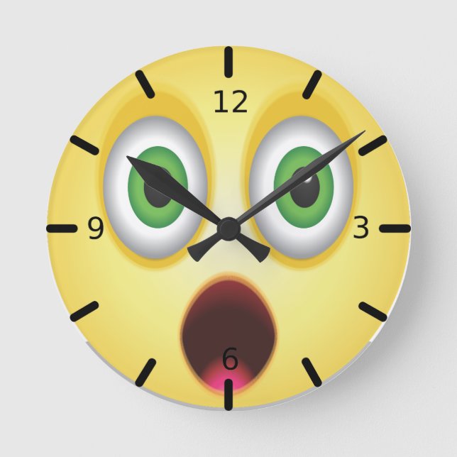 Reloj Redondo Mediano Surprised Emoji Face (Anverso)