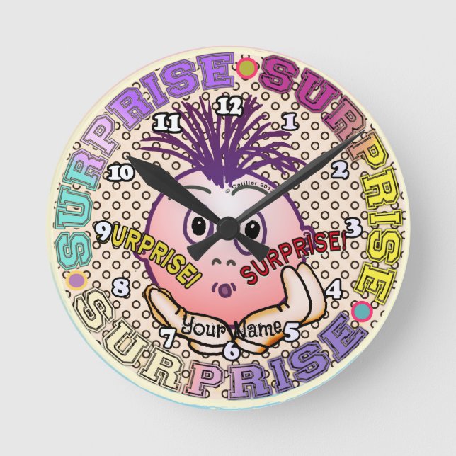 Reloj Redondo Mediano Surprised Face (Anverso)
