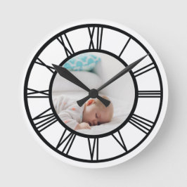 Reloj Redondo Mediano Sus números romanos personalizados de fotos