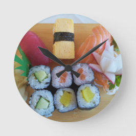 Reloj Redondo Mediano Sushi Asia Pescado Arroz Comida