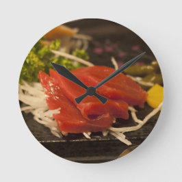 Reloj Redondo Mediano Sushi Atún Atún Fiesta Tiempo Comida De Pescado