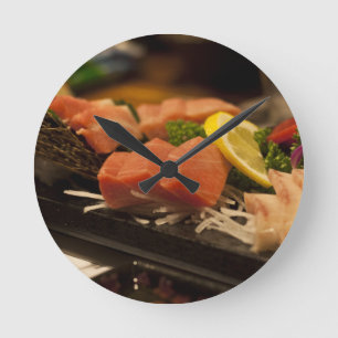 Reloj Redondo Mediano Sushi Time Atún Atún Fiesta Comida De Pescado