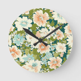 Reloj Redondo Mediano Susurro de tiempo floral