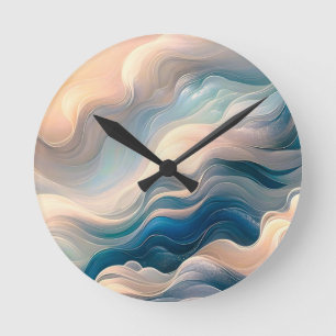 Reloj Redondo Mediano Susurro oceánico: Ballet de calma y movimiento