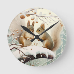 Reloj Redondo Mediano Susurros de invierno: Snowdance