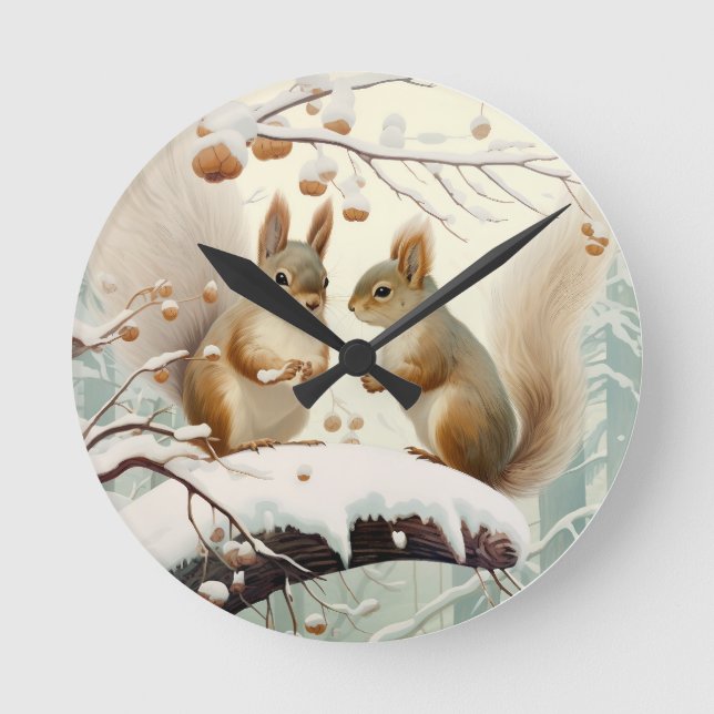 Reloj Redondo Mediano Susurros de invierno: Snowdance (Anverso)