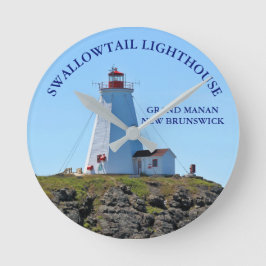 Reloj Redondo Mediano Swallowtail Lighthouse Grand Manan N.B. Clock