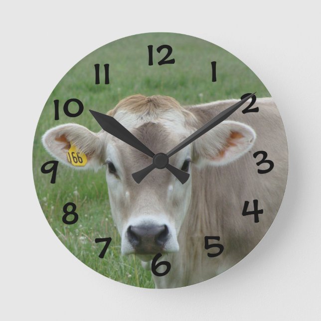 Reloj Redondo Mediano Sweet Jersey Cow (Anverso)