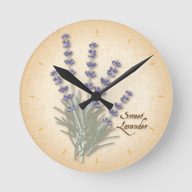 Reloj Redondo Mediano Sweet Lavender Clock (Anverso)