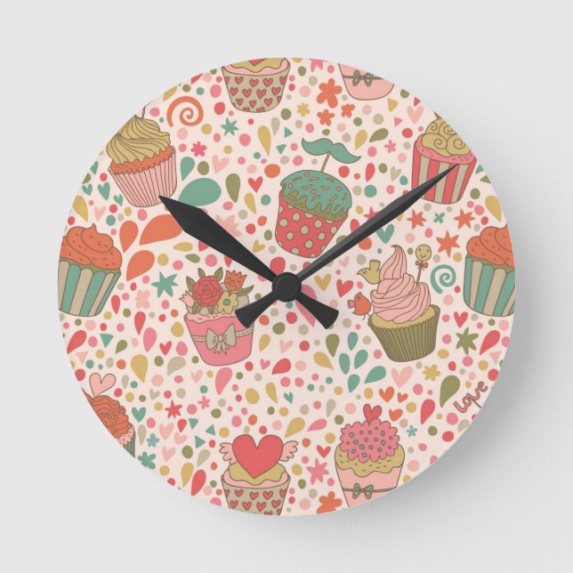 Reloj Redondo Mediano Sweet pattern (Anverso)
