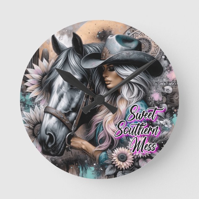 Reloj Redondo Mediano Sweet Southern Mess (Anverso)