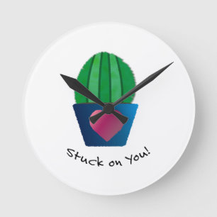 Reloj Redondo Mediano Sweet Stuck On You Cactus
