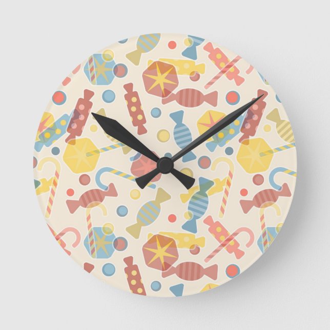 Reloj Redondo Mediano Sweets And Candy Pattern (Anverso)