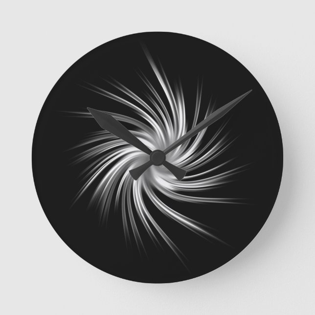 Reloj Redondo Mediano Swirl - Blanco gris negro  (Anverso)