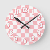 Tablero retro pastel rosa blanco ondulado