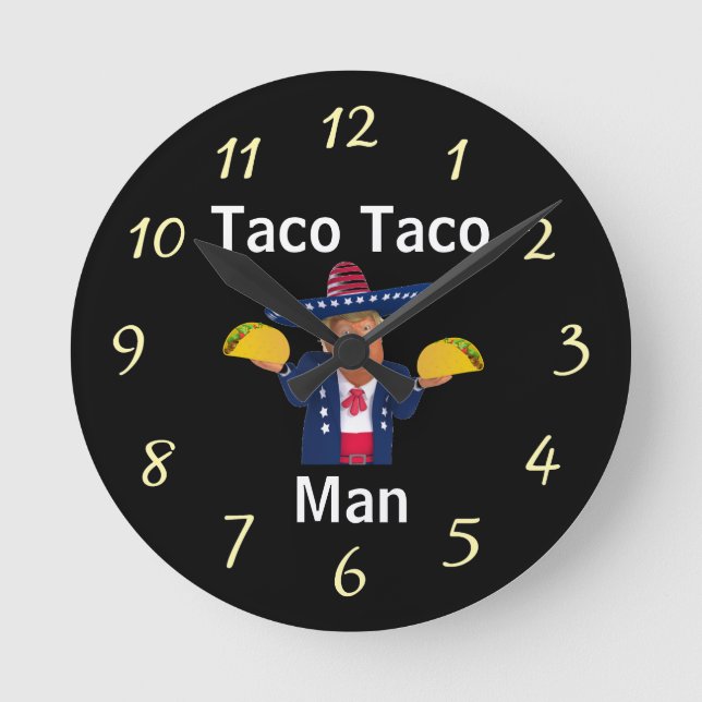 Reloj Redondo Mediano Taco Taco Man Clock (Anverso)