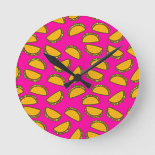 Reloj Redondo Mediano tacos rosas