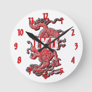 Reloj Redondo Mediano Taekwondo Dragon