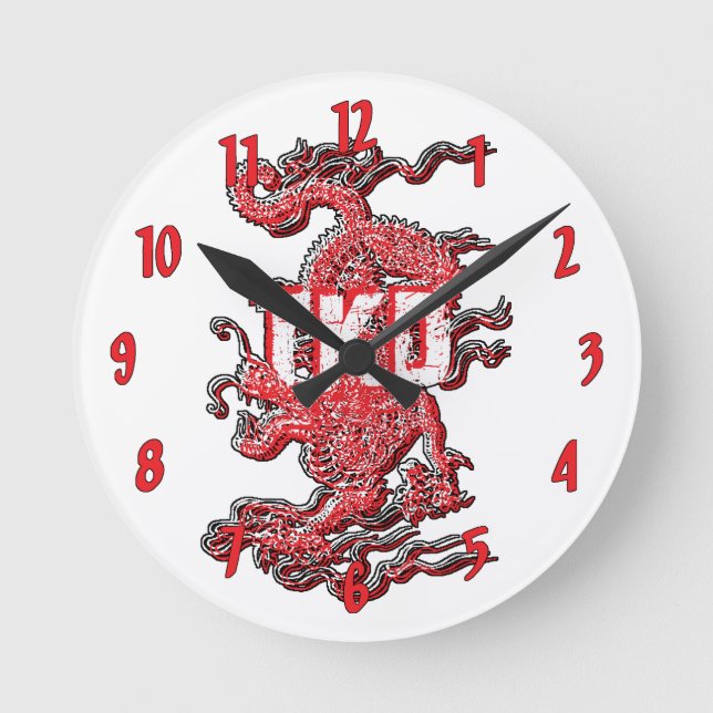 Reloj Redondo Mediano Taekwondo Dragon (Anverso)