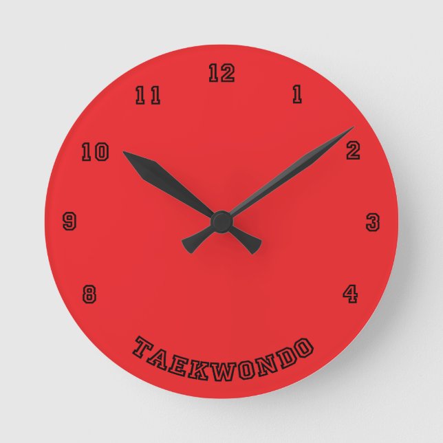 Reloj Redondo Mediano Taekwondo Wall Clock (Anverso)
