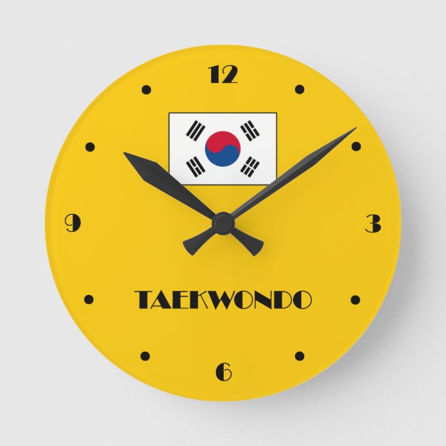 Reloj Redondo Mediano Taekwondo Wall Clock (Anverso)