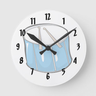 Reloj Redondo Mediano tambor look.png handdrawn azul