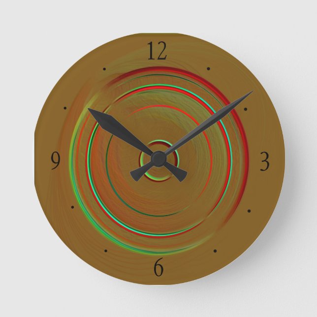 Reloj Redondo Mediano Tan con el Neon Multicolololor Red Lime Green Cent (Anverso)
