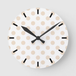 Reloj Redondo Mediano Tan polka puntos