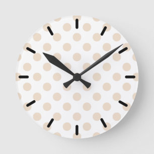 Reloj Redondo Mediano Tan polka puntos