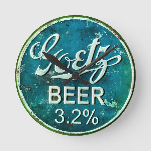 Reloj Redondo Mediano Tapón de frasco de cerveza rústica (Anverso)