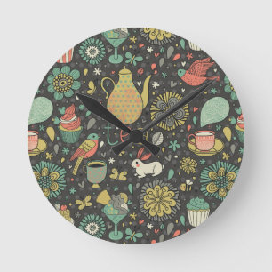 Reloj Redondo Mediano Tarjeta brillante sabrosa del té