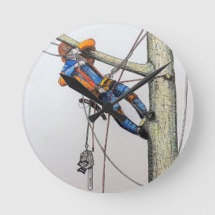 Reloj Redondo Mediano Tarjeta de navidades arboristas