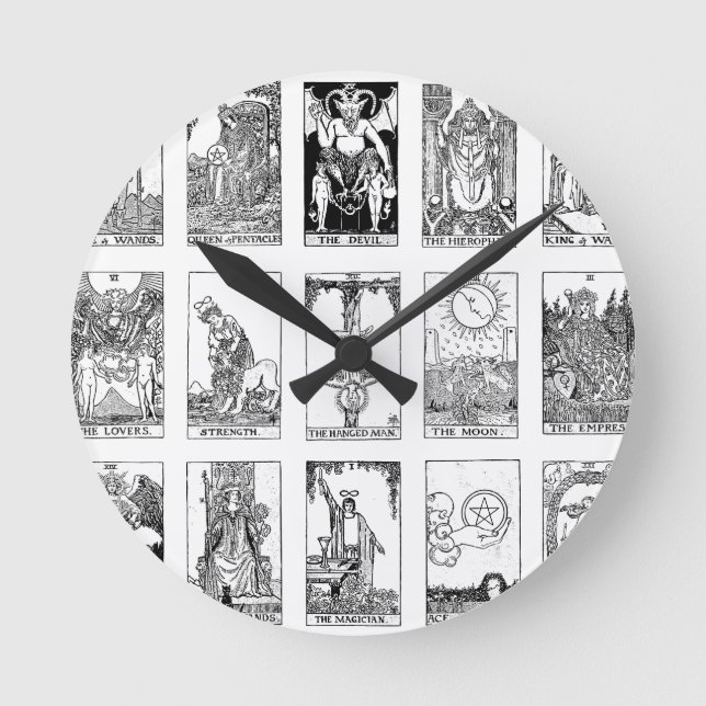 Reloj Redondo Mediano tarot antiguo (Anverso)