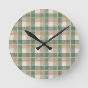 Reloj Redondo Mediano Tartán