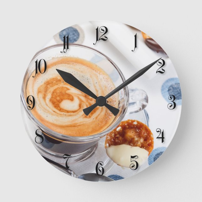 Reloj Redondo Mediano Taza de café (Anverso)
