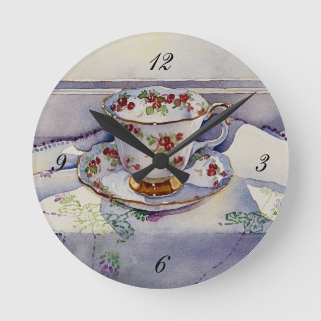 Reloj Redondo Mediano Taza de té 1799 en el lino (Anverso)