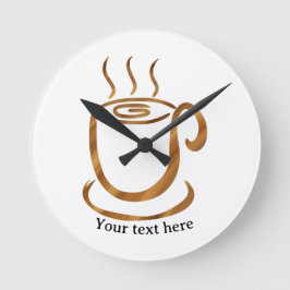 Reloj Redondo Mediano Taza de vapor de Java | Café y té curvo de madera