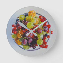 Reloj Redondo Mediano Tazón de bayas - Vida residual de fruta hiperreali