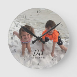 Reloj Redondo Mediano Te Aman Papá Niños Fotografía Día De Los Padres