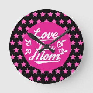 Reloj Redondo Mediano Te amo, mamá, diseño del Día de la Madre-1996