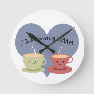 Reloj Redondo Mediano ¡Te amo un café con leche!