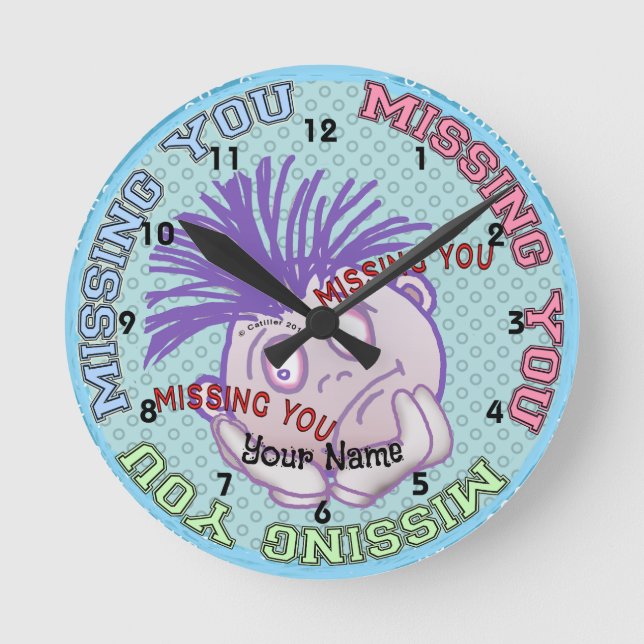 Reloj Redondo Mediano Te Extraño Cara  (Anverso)
