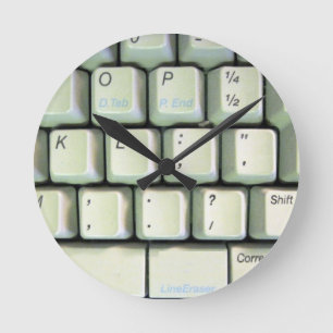 Reloj Redondo Mediano Teclado de máquina de escribir