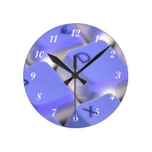 Reloj Redondo Mediano Teclado para computadora Luz azul