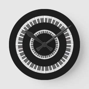 Reloj Redondo Mediano Teclas de teclado de piano